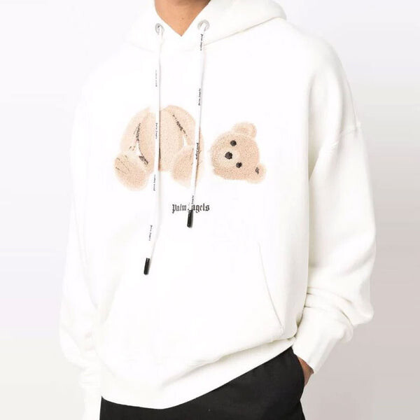 Толстовка kill the bear popover hoodie 'off white brown' Palm Angels, белый — фото 2