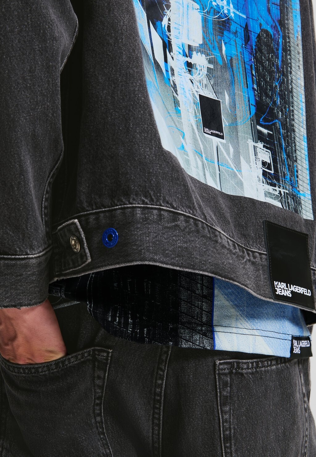 

Джинсовая куртка TOKYO-PRINT DENIM Karl Lagerfeld Jeans, черный деним