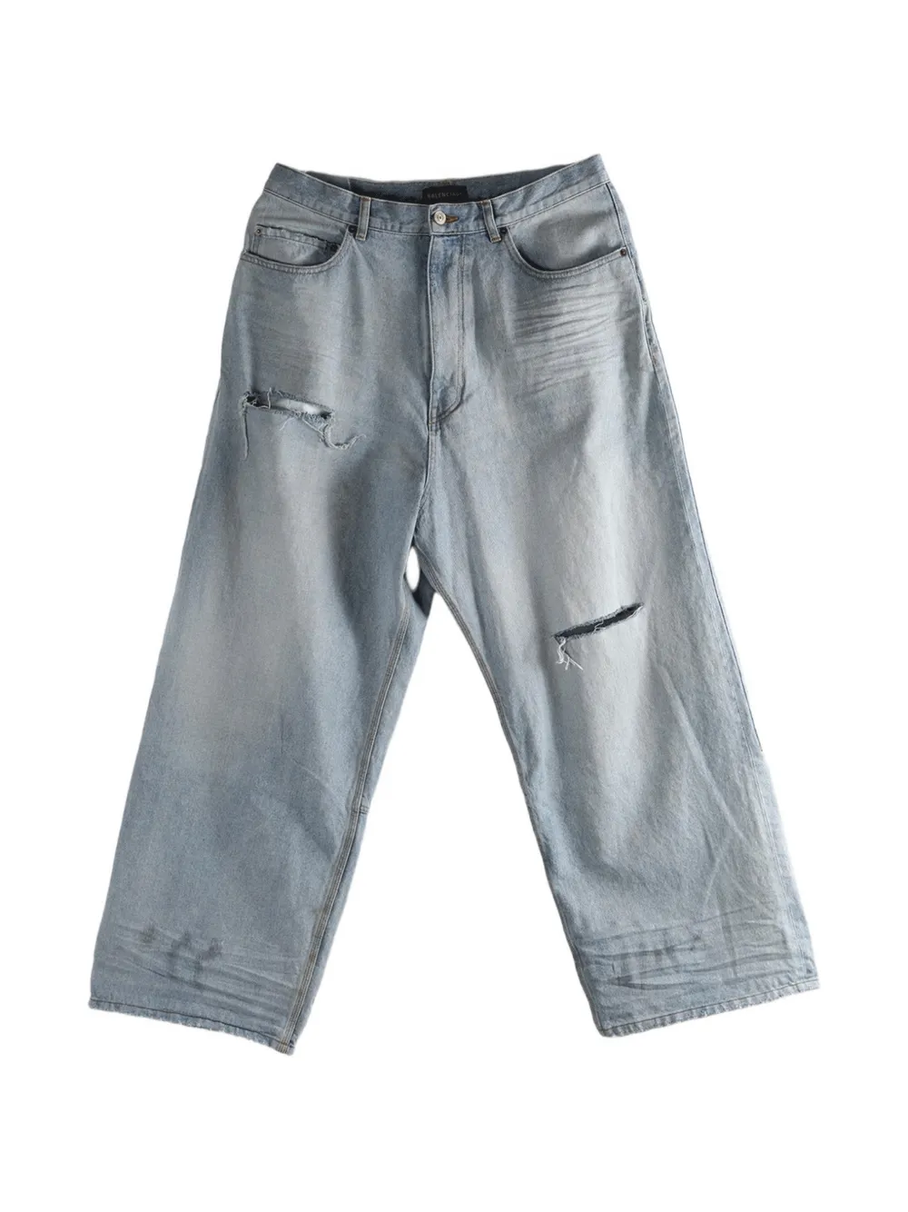 

Джинсы с петлями для ремня и эффектом потертости Balenciaga, синий