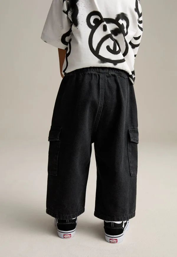 Джинсовые шорты прямого кроя с широкими штанинами Next, Black Denim — фото 3