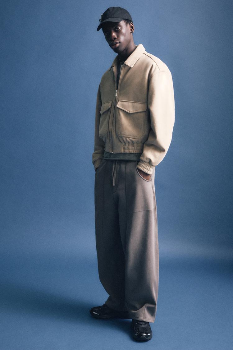 

Укороченная куртка из искусственной замши Pull And Bear, охра