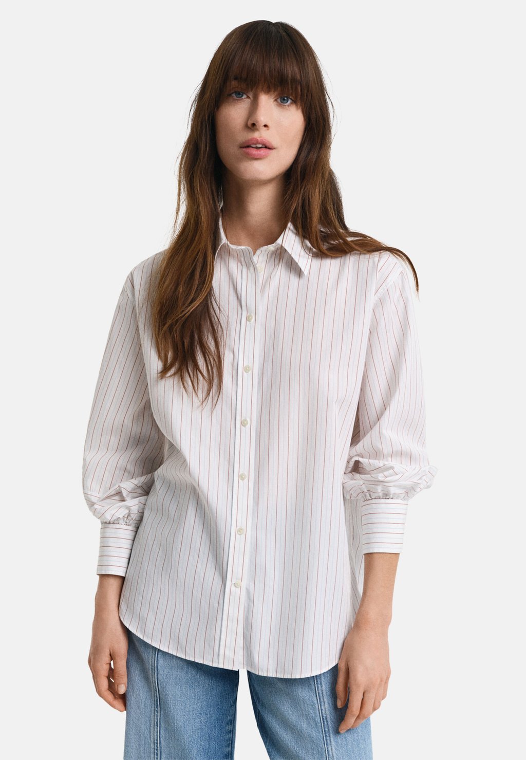 

Блузка на пуговицах REL STRIPED VOLUME SLEEVE GANT, белый