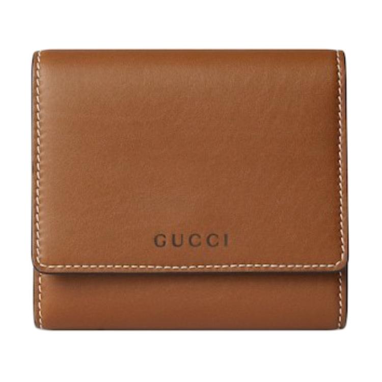 

GUCCI Женский кошелек из гладкой кожи среднего размера коричневый