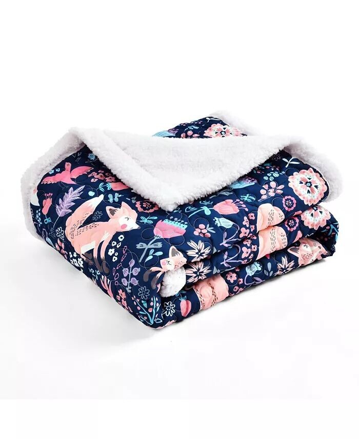

Плед Pixie Fox из шерпы для детей, 60 x 50 дюймов Lush Décor, синий