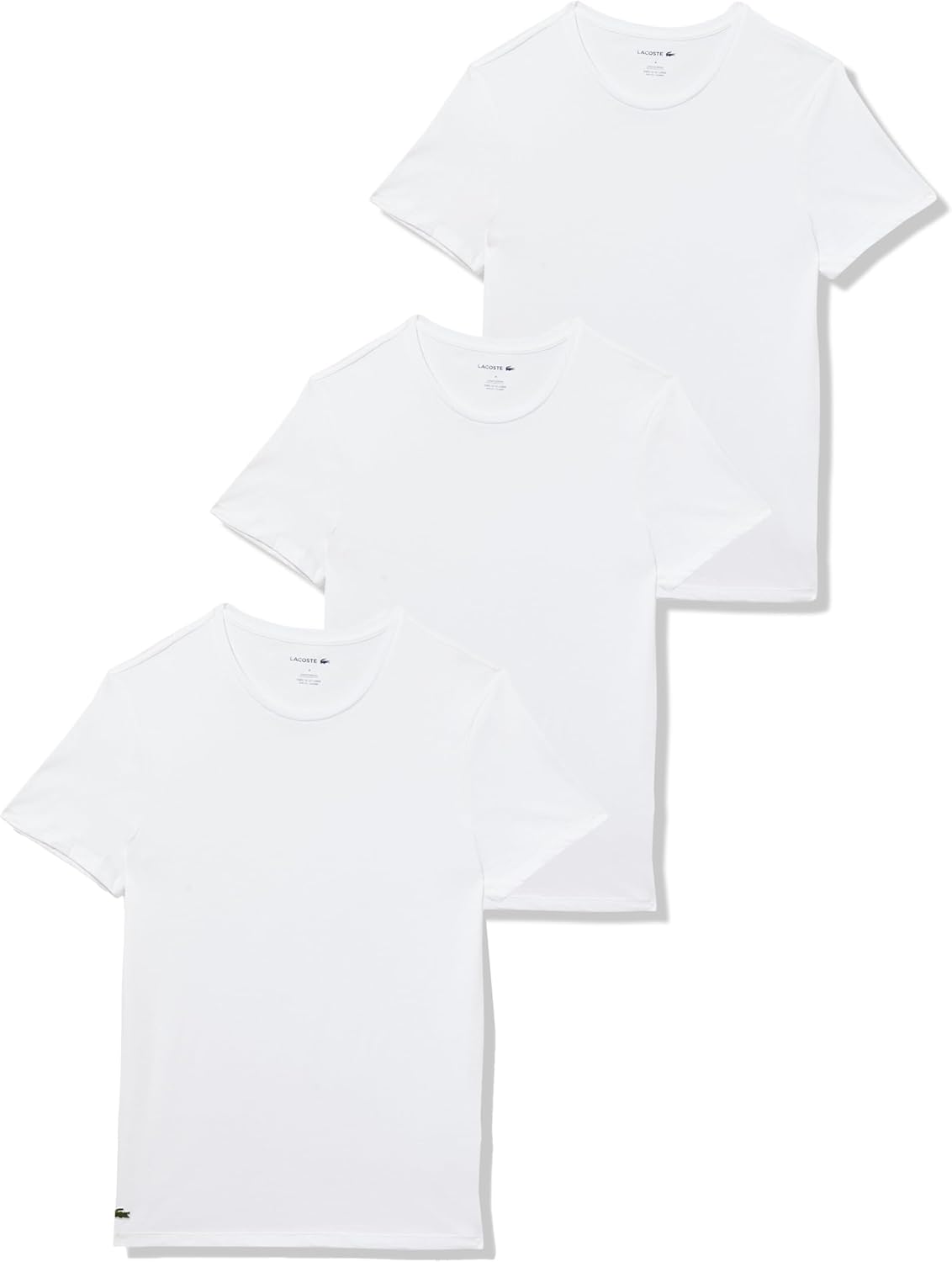 

Lacoste мужская футболка с круглым вырезом, 100% хлопок, slim fit, набор из 3 штук, White, Белый, Lacoste мужская футболка с круглым вырезом, 100% хлопок, slim fit, набор из 3 штук, White