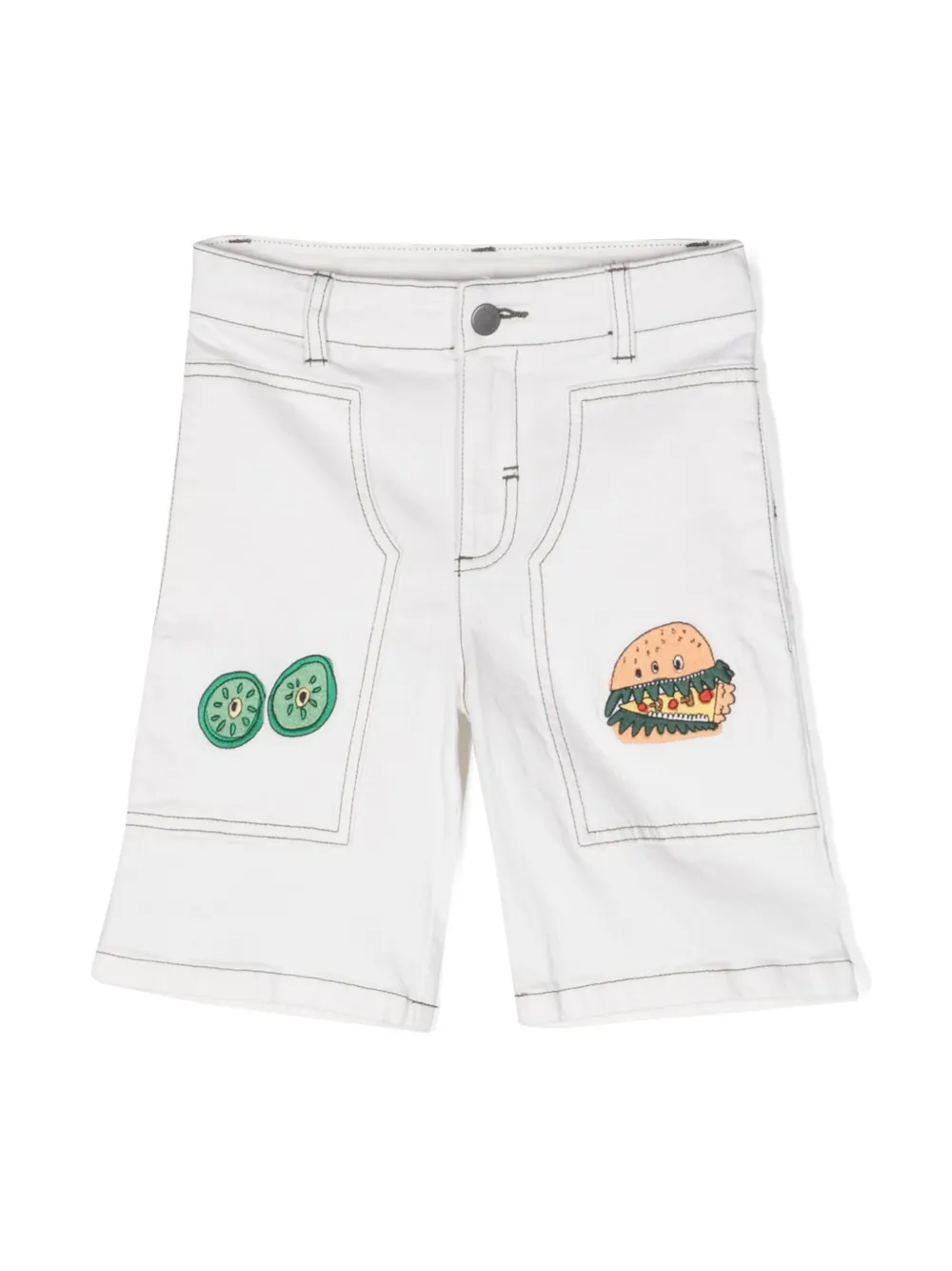 

Джинсовые шорты Burger Monster Stella McCartney Kids, белый