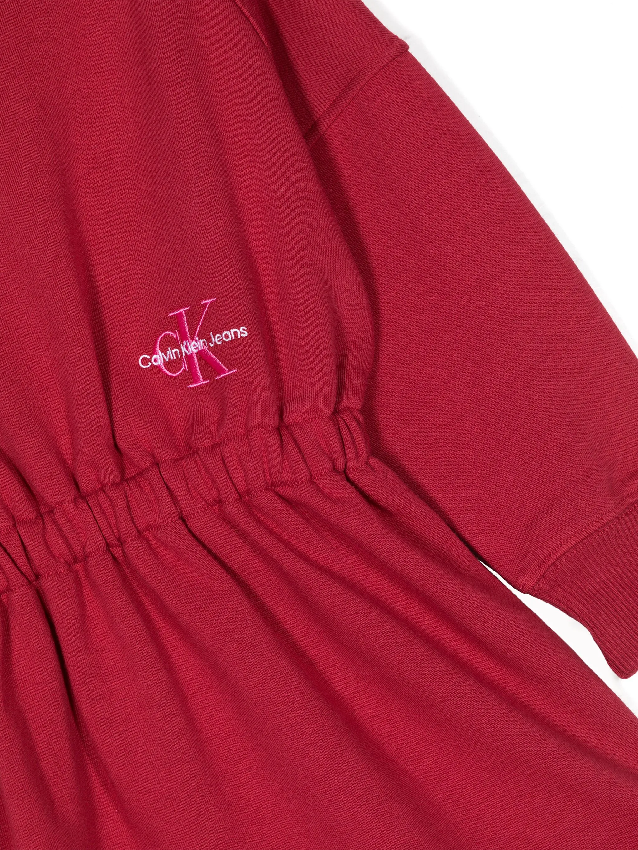 Платье с вышитым логотипом Calvin Klein Kids, красный — фото 3