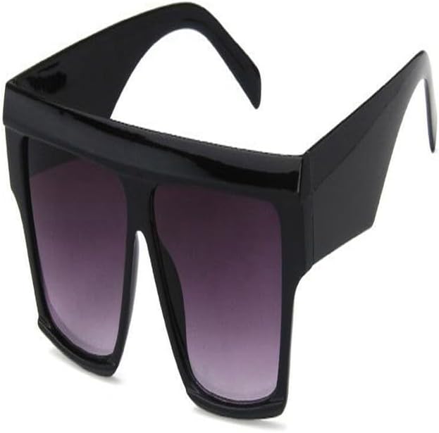 

Женские солнцезащитные очки с плоской верхней частью, пластиковой оправой, градиентными линзами, увеличенного размера, черного цвета, в модном стиле JWMSXYQR, Black Double Grey