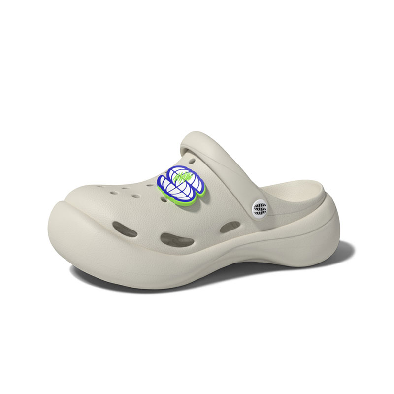 

CHIKOKU Клоги Wave S Logo стильные сандалии унисекс светло-серебристый, цвет Little Silver Gray