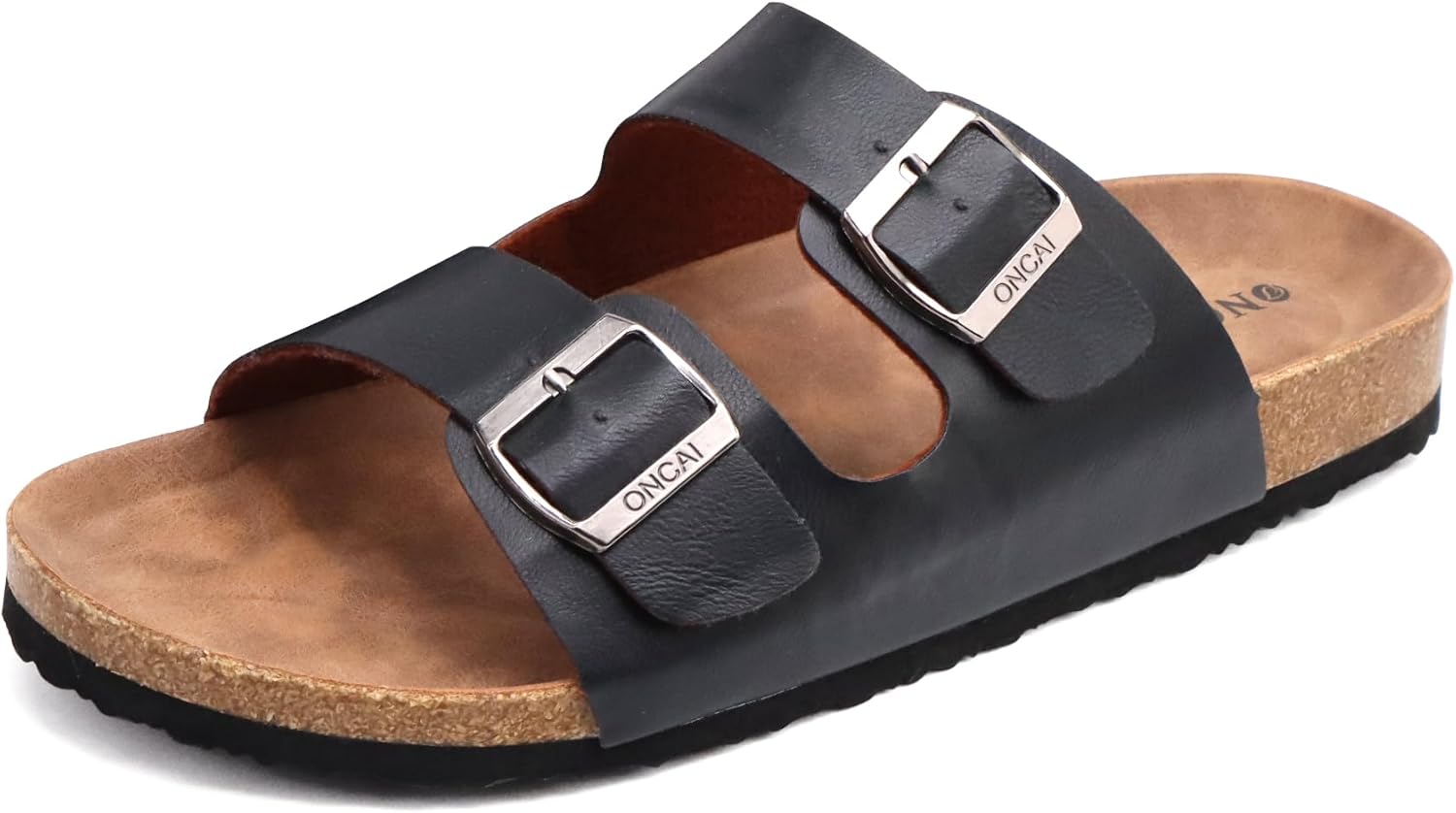 

Мужские сандалии ONCAI, пляжные шлепанцы с пробковой стелькой и регулируемыми ремешками, размер 7-13, черный