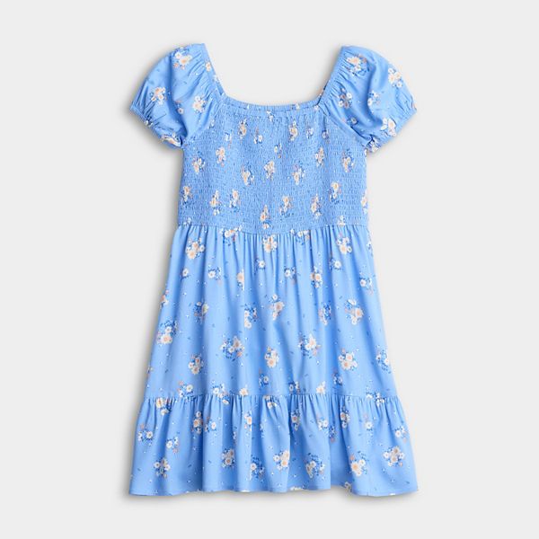 

Платье для девочек 6-20 лет с присборенным лифом в размерах regular и plus size So, Blue Flower