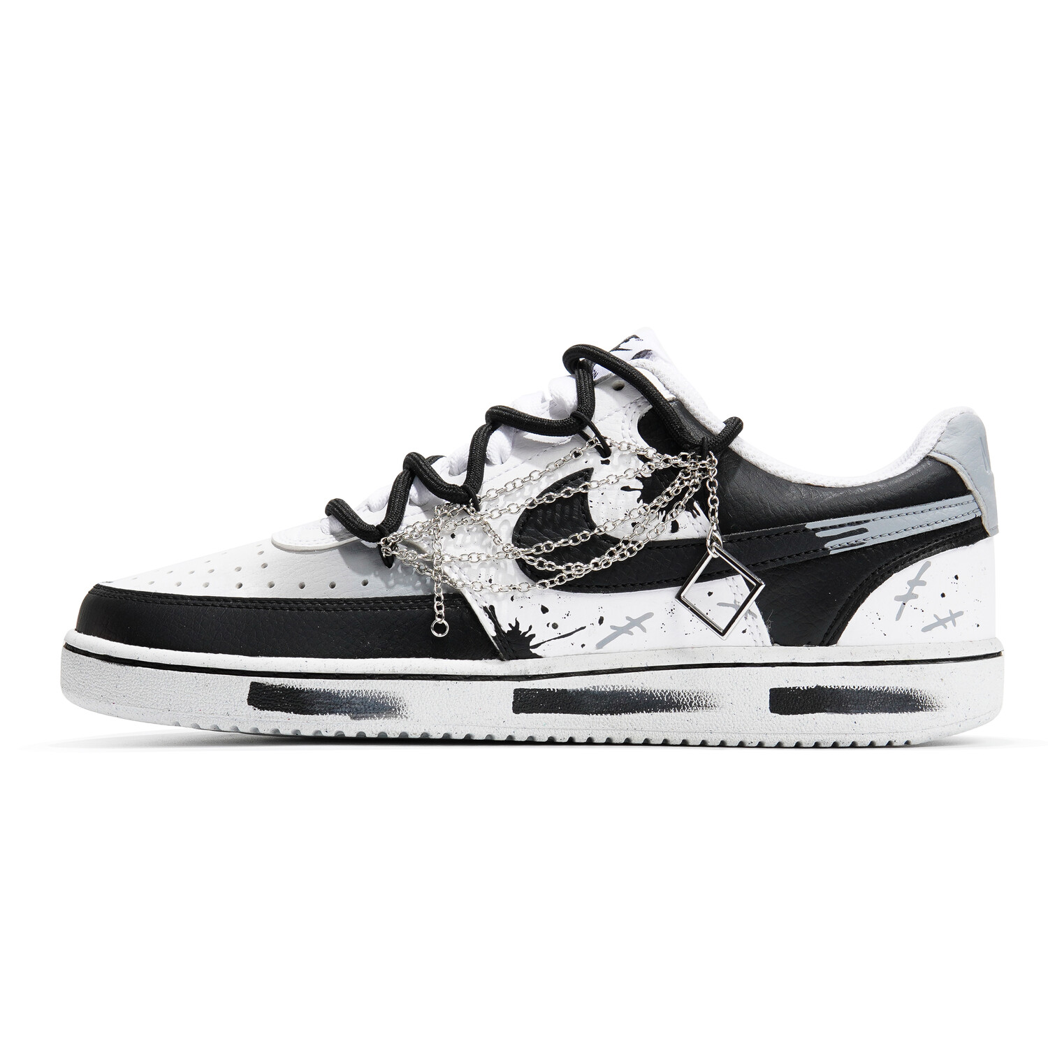 

Кроссовки Nike Court Vision 1 Skateboard Shoes Men Low-Top Black White