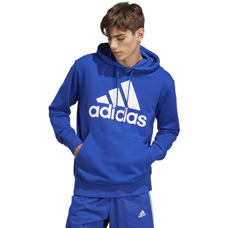 Толстовка с капюшоном, французский трикотаж, большой логотип Adidas, цвет selubl — фото 2