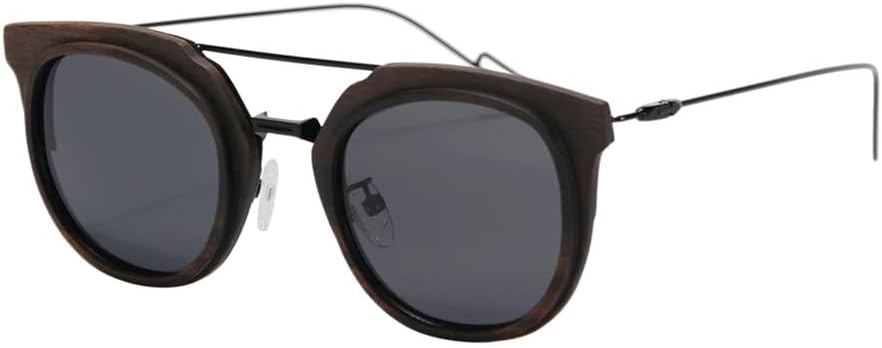 

Солнцезащитные очки в деревянной оправе для мужчин и женщин, с металлическими дужками, поляризованные солнцезащитные очки для мужчин, винтажные солнцезащитные очки в деревянной оправе UJNHGQ, Grey Lens