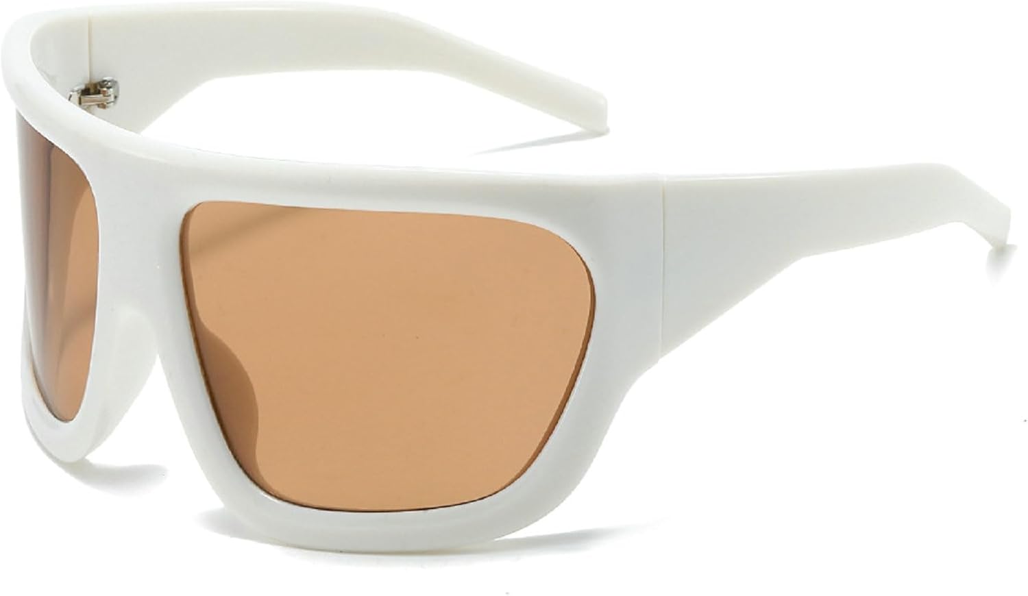 

Модные солнцезащитные очки большого размера в стиле Y2K для женщин, винтажные квадратные, цельные, сексуальные женские солнцезащитные очки 2023 года mincl, White Brown