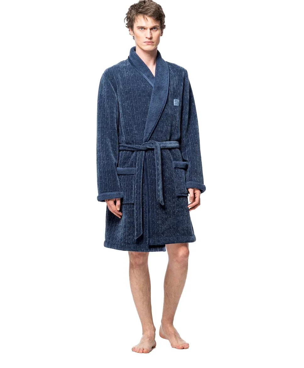 

Мужской халат с узором «смокинг» SOY, синий