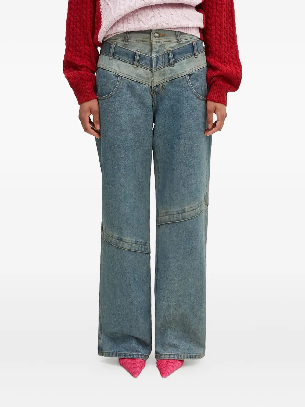 

Широкие джинсы со вставками Andersson Bell, синий