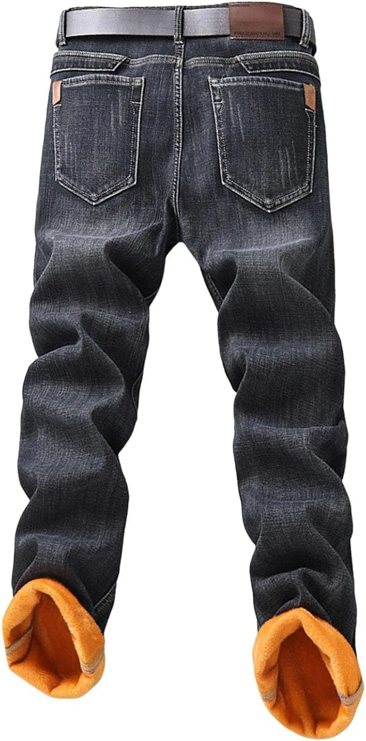 Джинсы на флисе Men's Winter Fleece Lined, черный — фото 3
