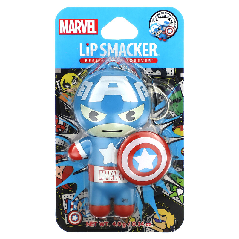 Lip Smacker, Marvel Captain America, бальзам для губ, красный, белый и сине-ягодный, 4 г (0,14 унции) — фото 2