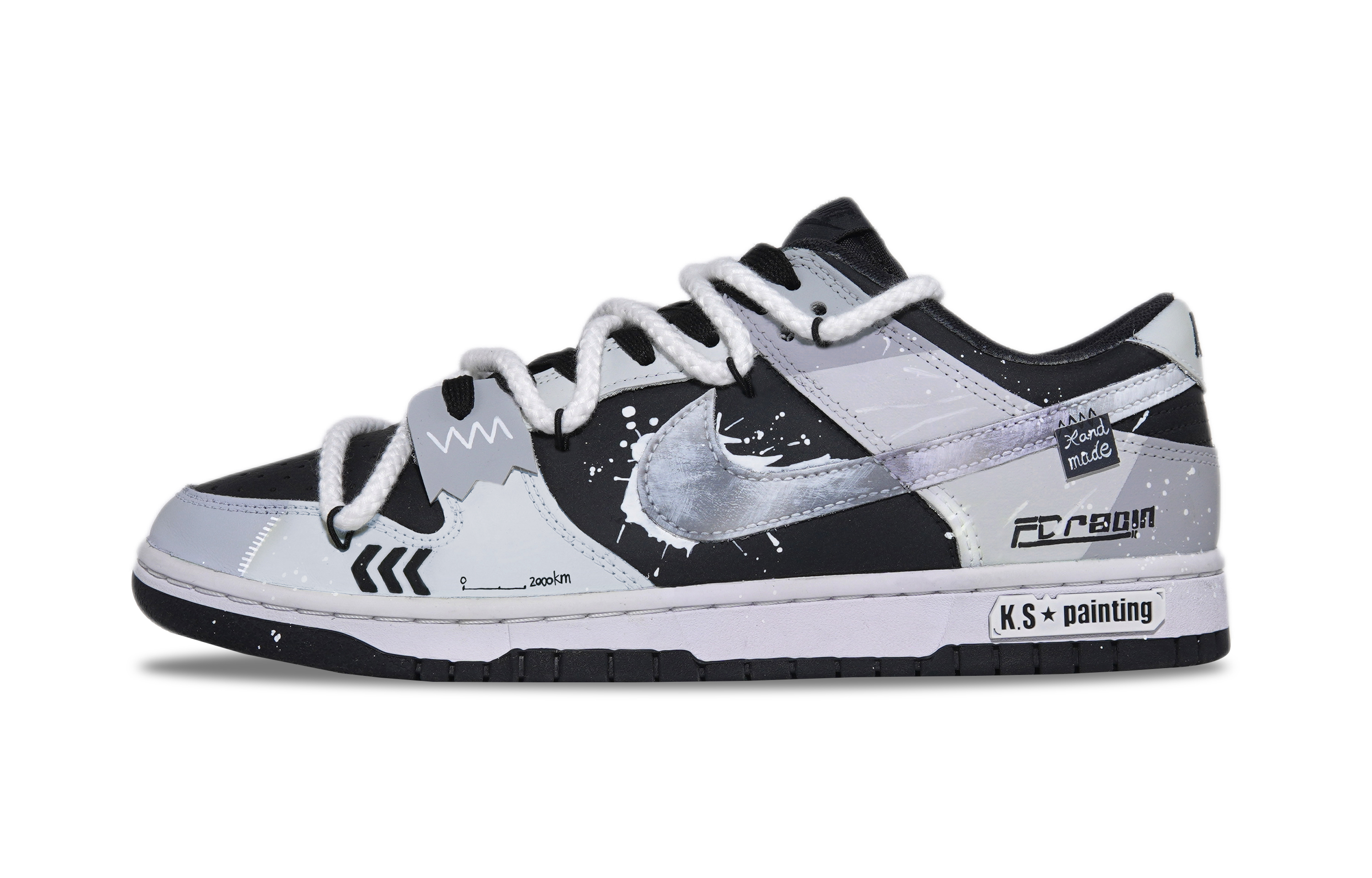 

Nike Кроссовки для скейтбординга Dunk Low Top, мужские, черно-серые