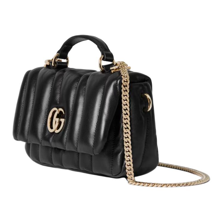 Сумка кросс-боди из стеганой кожи черная GUCCI — фото 3