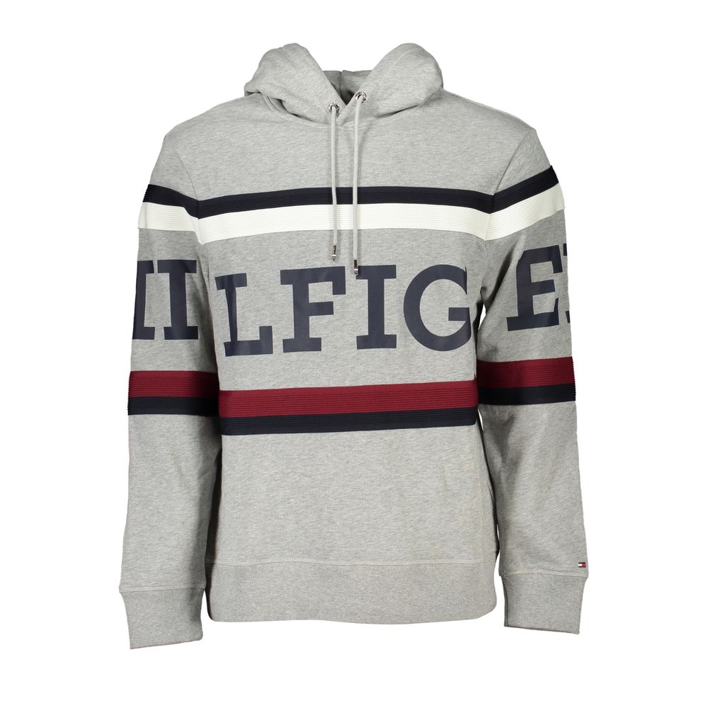 

Элегантная хлопковая толстовка с капюшоном Tommy Hilfiger, серый