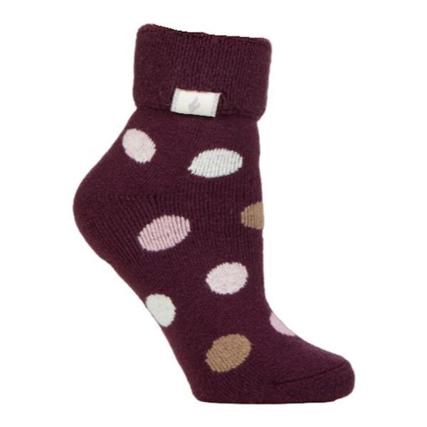 

Женские носки до щиколотки Lite 5x warmer dots Heat Holders, цвет wine