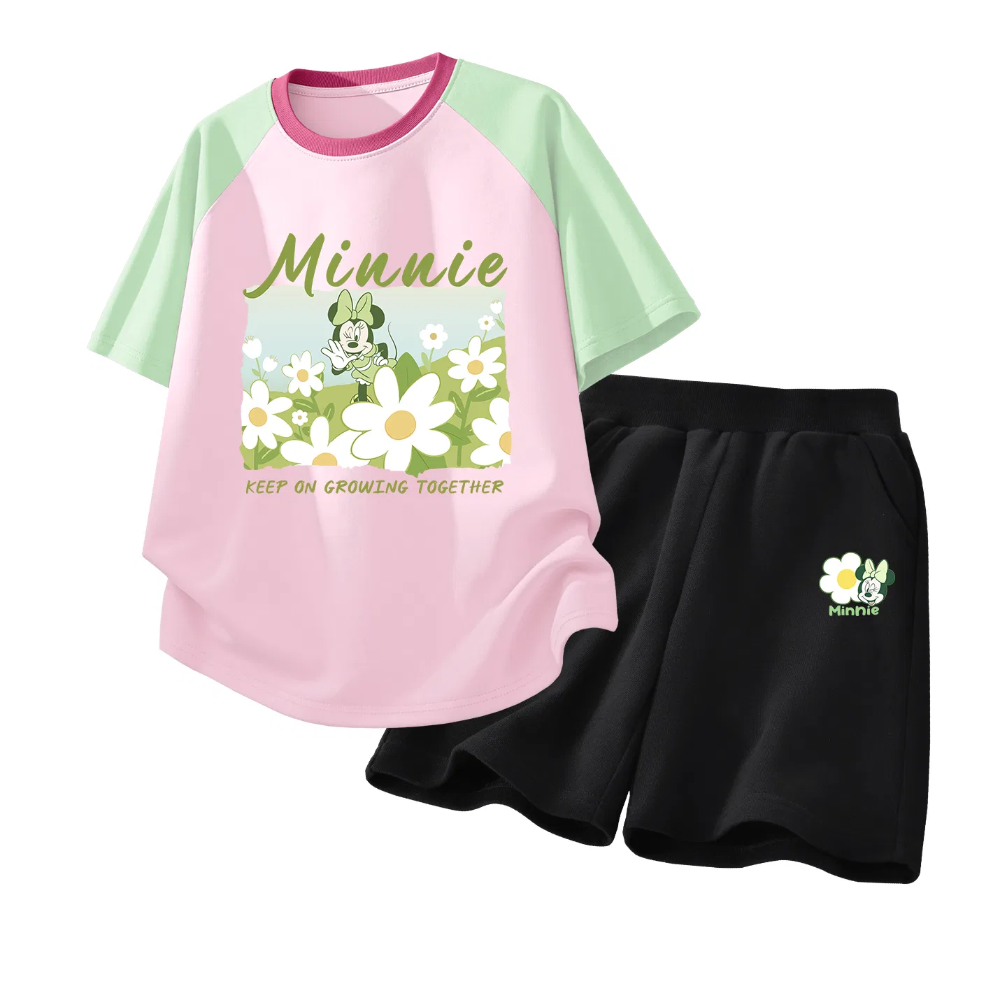 Детский спортивный костюм Disney Casual Sportswear Di Flower Green Pink+Di Flower K Black