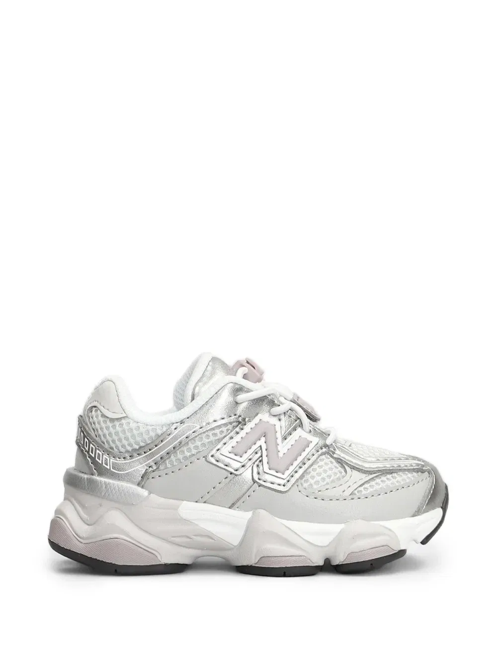 Кроссовки 9060 Bungee со вставками из сетки и шнуровкой New Balance Kids, серебряный