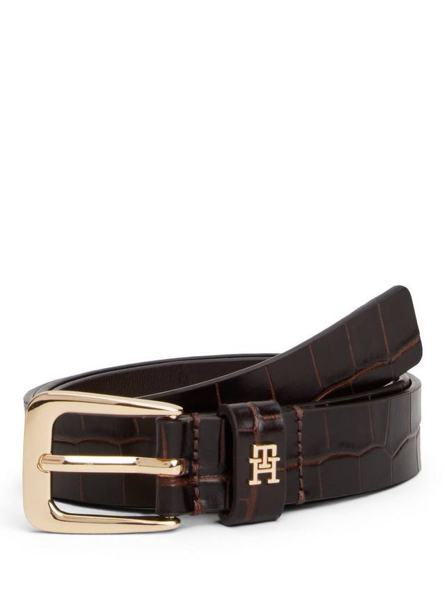 

Ремень из кожи с текстурой крокодила Libre Tommy Hilfiger, Brown