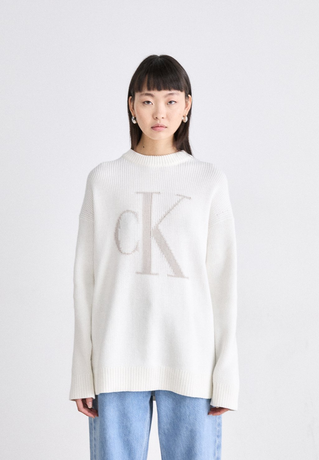 

Джемпер INTARSIA HIGH NECK Calvin Klein Jeans, кремовый