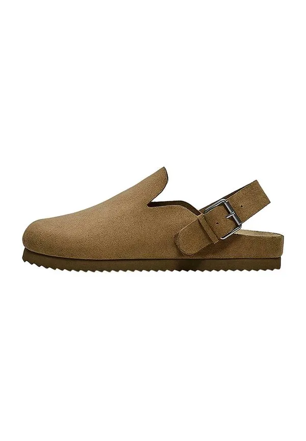 Сабо-Мюли с ремешком на щиколотке 12600864 Bershka, Brown