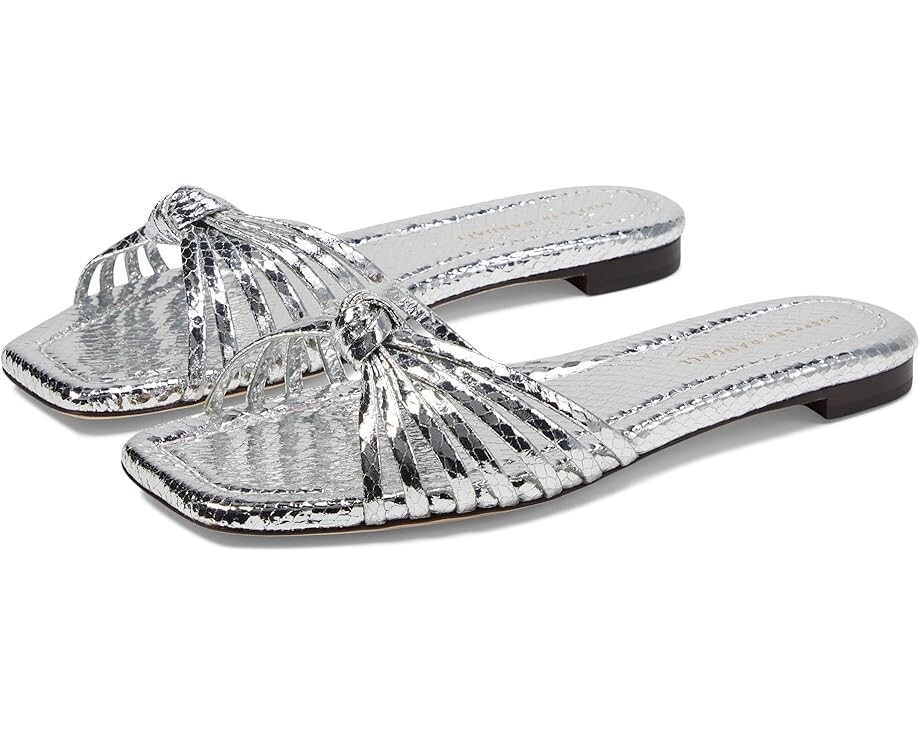

Сандалии Loeffler Randall Izzie Knotted Flat Sandal, серебряный