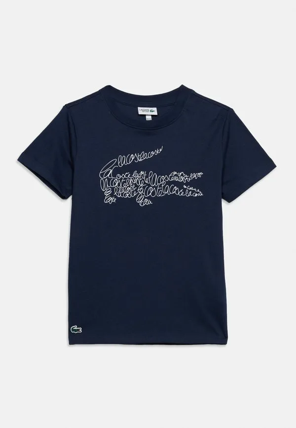 Футболка с графическим принтом под крокодила script Lacoste, Marine — фото 3
