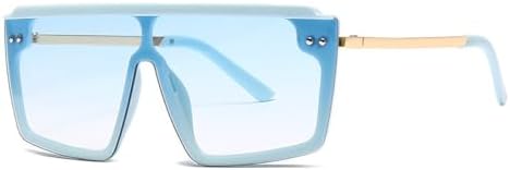 

Винтажные модные солнцезащитные очки большого квадратного размера для женщин и мужчин, стильные солнцезащитные очки с плоской оправой и защитой от УФ-излучения (UV400) MTZJH, C6