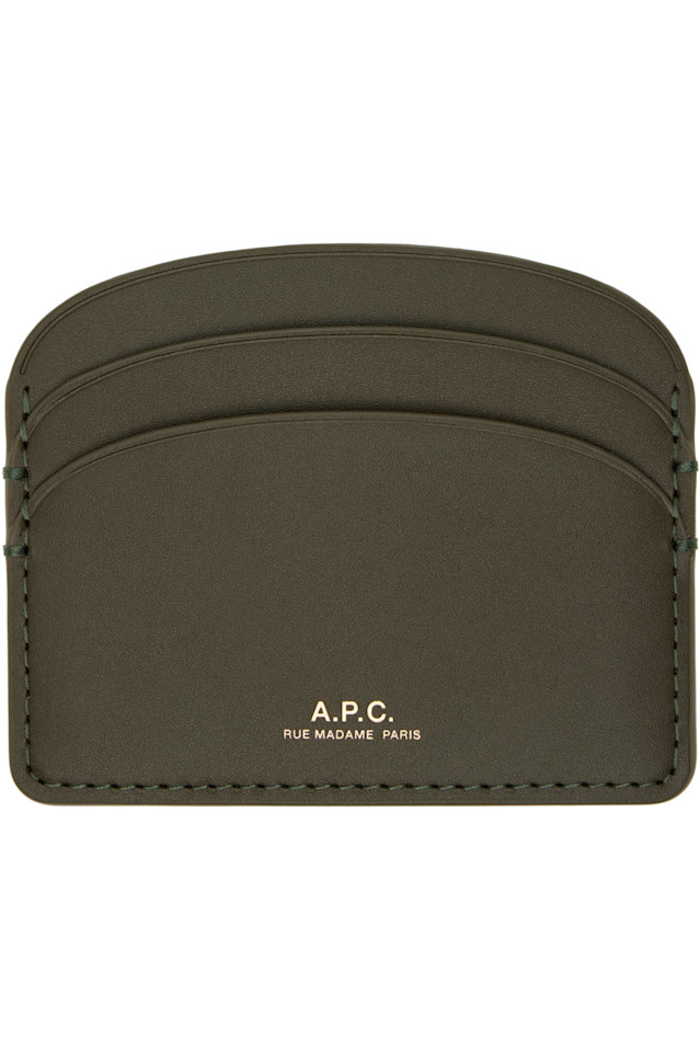 

A.P.C. Картхолдер цвета хаки с полукруглым диафрагменным держателем
