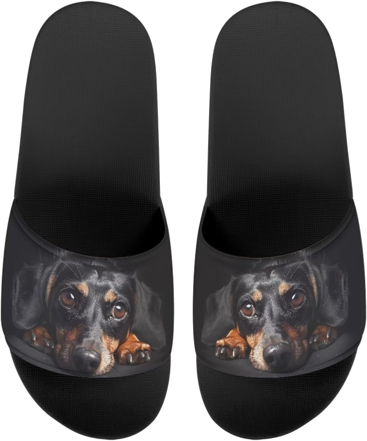 

Женские шлепанцы, Женские сандалии без застежек, Принт с собакой, Удобные и легкие, Летние домашние тапочки, Для пляжа, дома, улицы, отеля и спортзала Getelinseng, черный