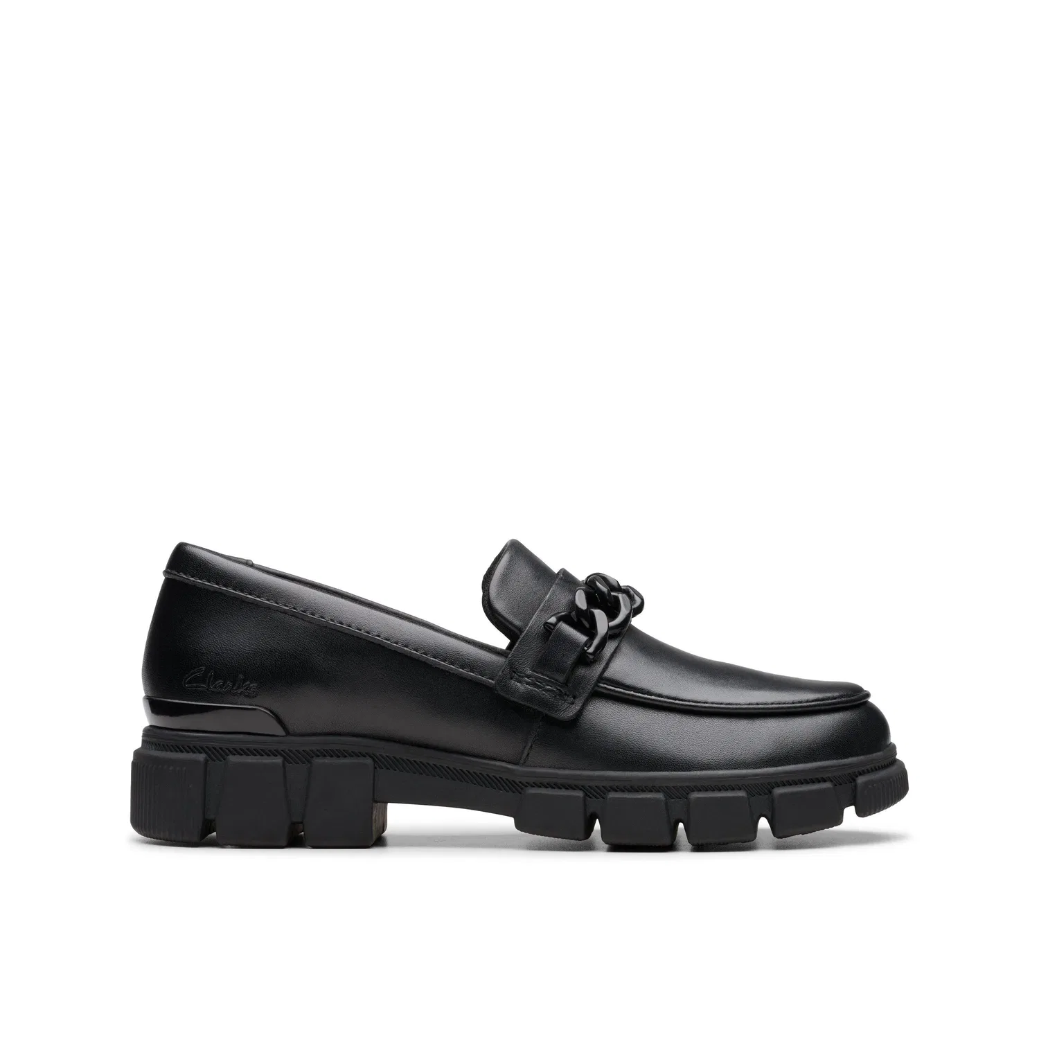 Лоферы детские с цепочкой Clarks, черный