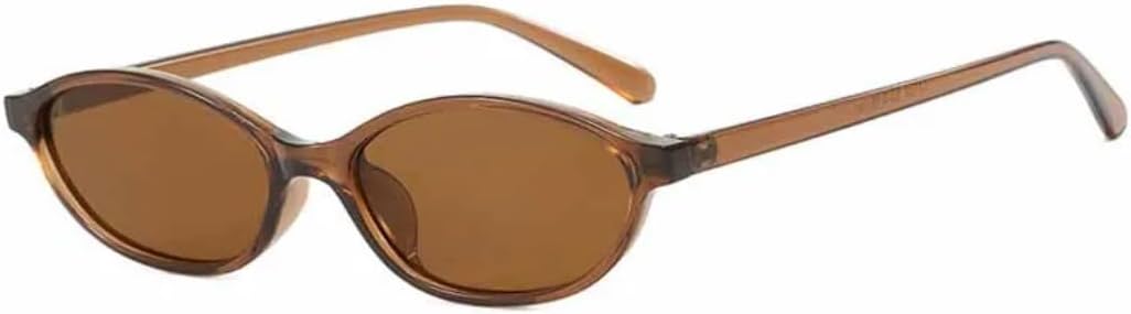 

Солнцезащитные очки с защитой UV400 | Овальная маленькая оправа, цветные линзы | Для женщин и мужчин, для занятий спортом на открытом воздухе и вождения DSVIGF, Brown Brown