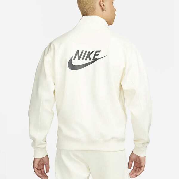 Толстовка Men's Nike Casual Logo Printing Half Zipper High Collar Pullover Autumn White, белый — фото 4