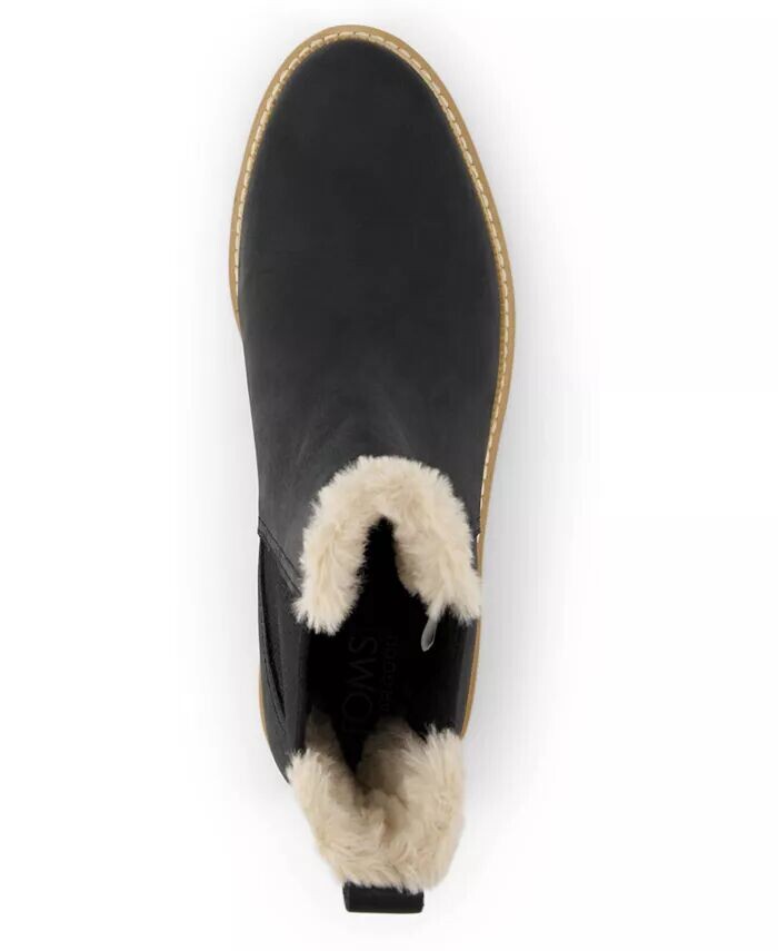 Женские ботильоны Bennet Chelsea Lug из искусственного меха TOMS, черный — фото 4