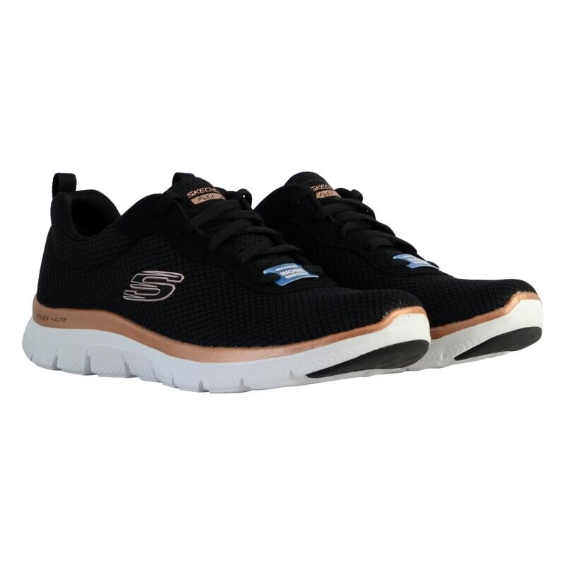 Женские кроссовки Skechers для ходьбы 149303_BKRG Черный со шнурками, цвет blanco — фото 3