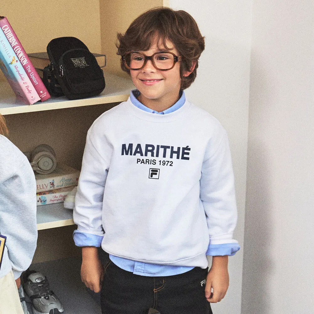 Детский свитшот Marithé Kids x Fila белый