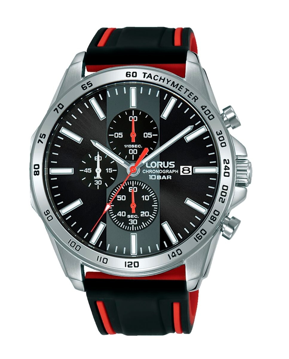 

Мужские силиконовые часы Sport man RM345GX9 с черным ремешком Lorus, черный