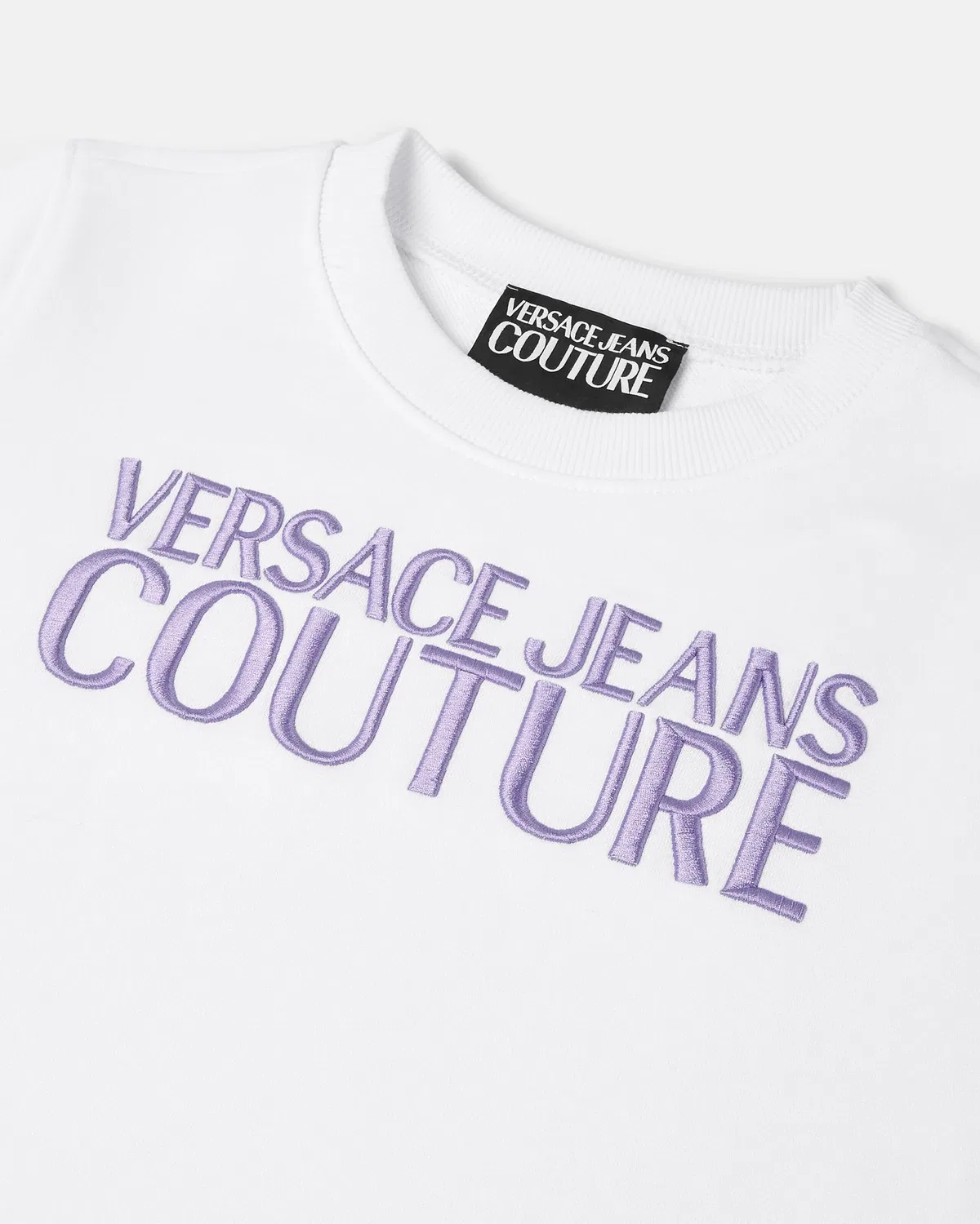 Світшот из хлопкового трикотажа с вышивкой VERSACE, белый — фото 2