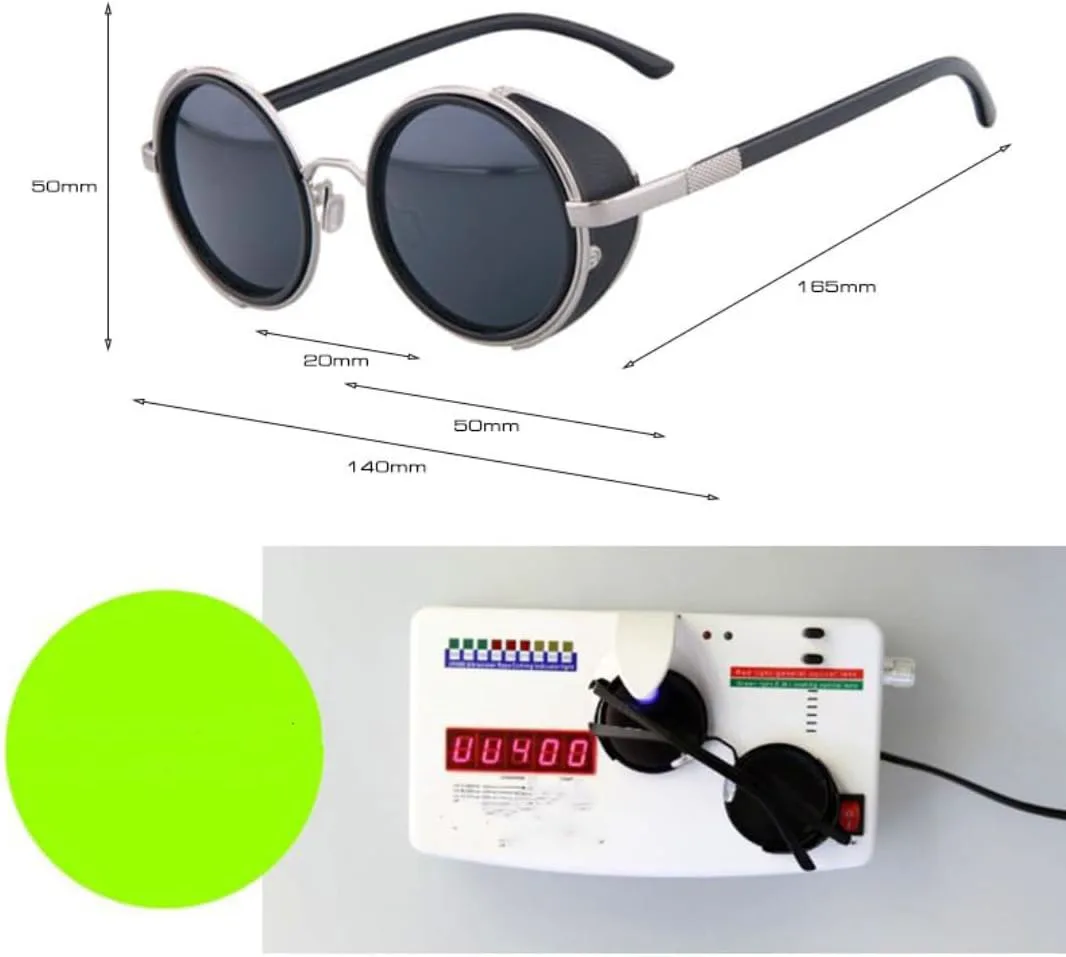 

Винтажные женские солнцезащитные очки в стиле стимпанк, ретро, ​​мужские круглые солнцезащитные очки в стиле панк с защитой от УФ-излучения UV400 VVTWSSW, Coffee Tea