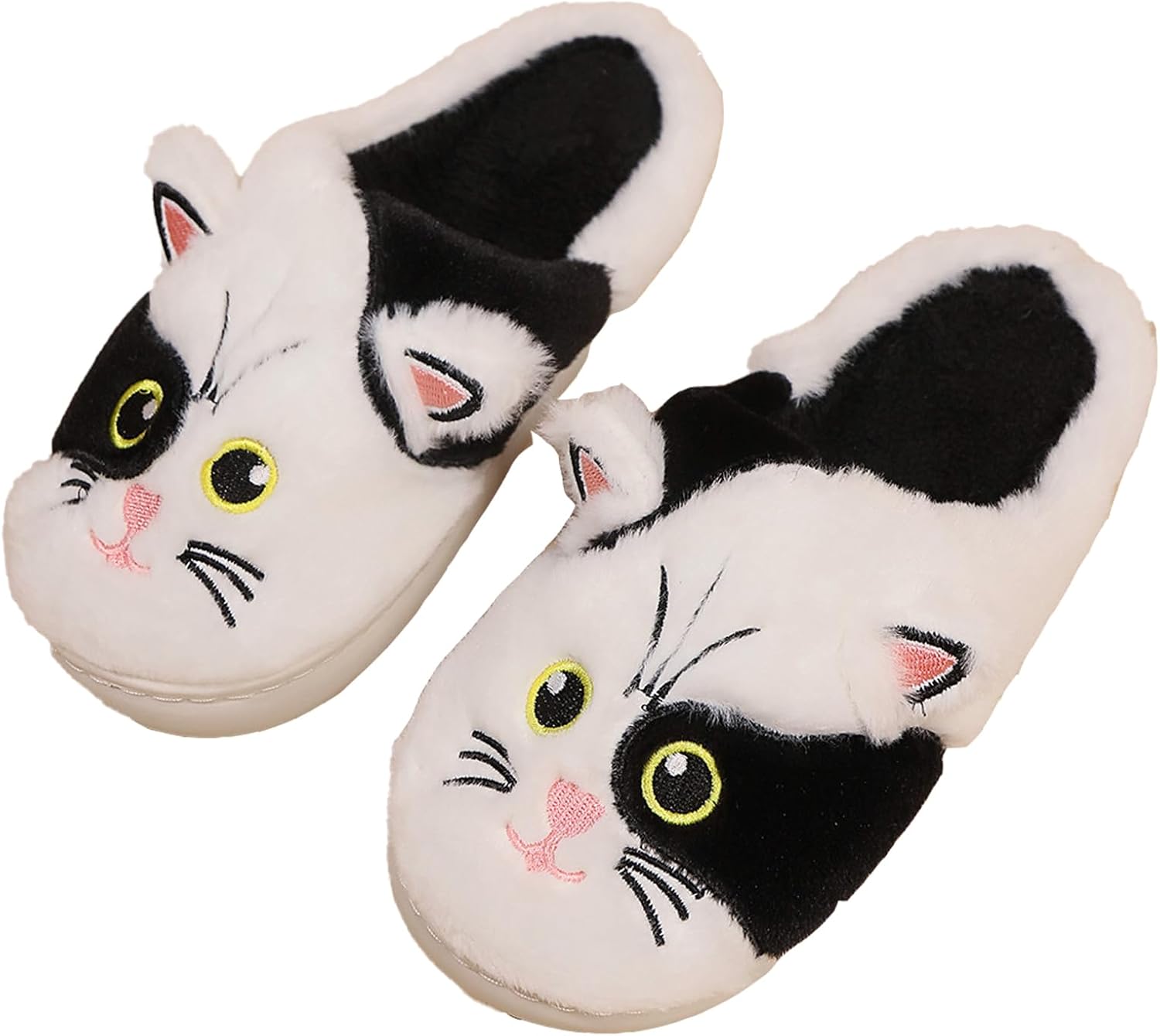 

Милые домашние тапочки для женщин и мужчин с изображением животных, удобные мягкие тапочки с эффектом памяти, плюшевые домашние обувь для спальни и гостиной Oukisam, белый