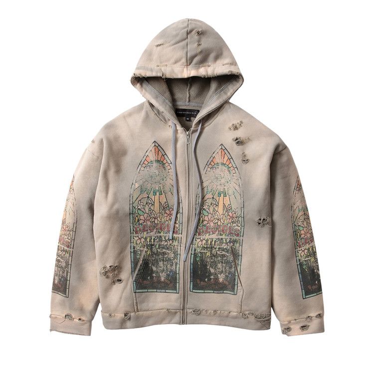 

Худи Who Decides War Faded Zip Up Hoodie, Vintage Grey