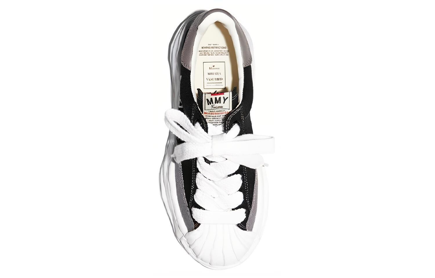 Кроссовки MIHARA YASUHIRO Skateboarding Shoes Men Low-top Black/White, черный/белый — фото 4