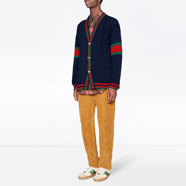 Кардиган Gucci Oversize Cable Knit Cardigan 'Blue' 497037-X1561-4352, синий — фото 2
